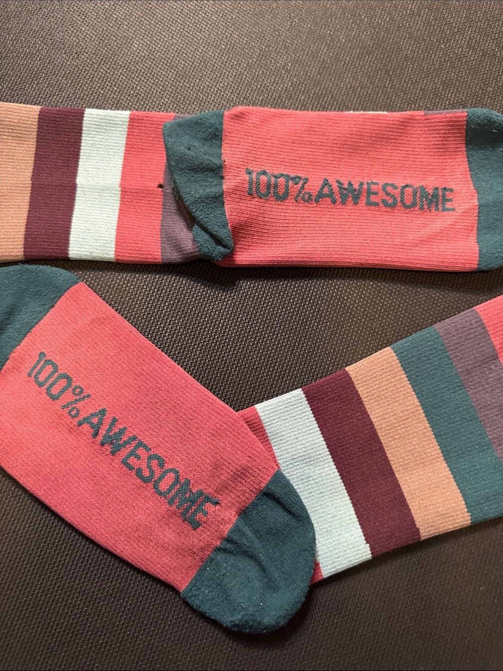 Figs Striped Crew Socks in Coral, Teal & Multicolor